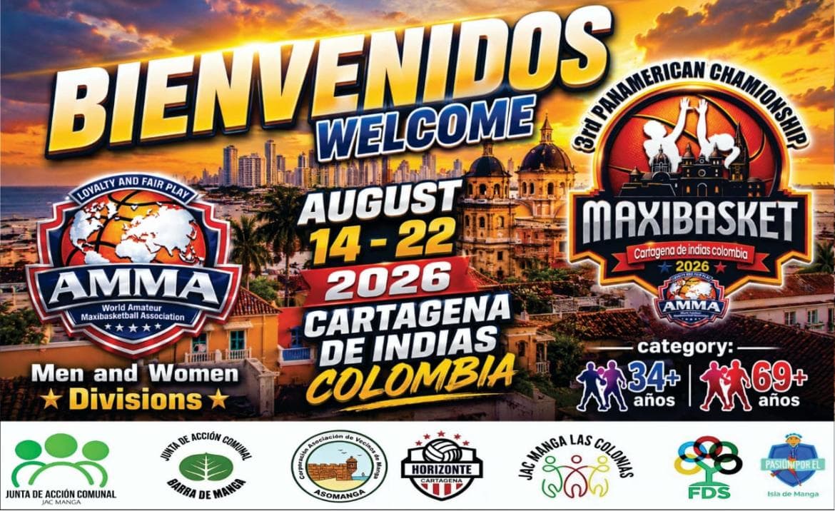 Cartagena se prepara para recibir el 3rd Panamerican Championship Maxibasket 2026