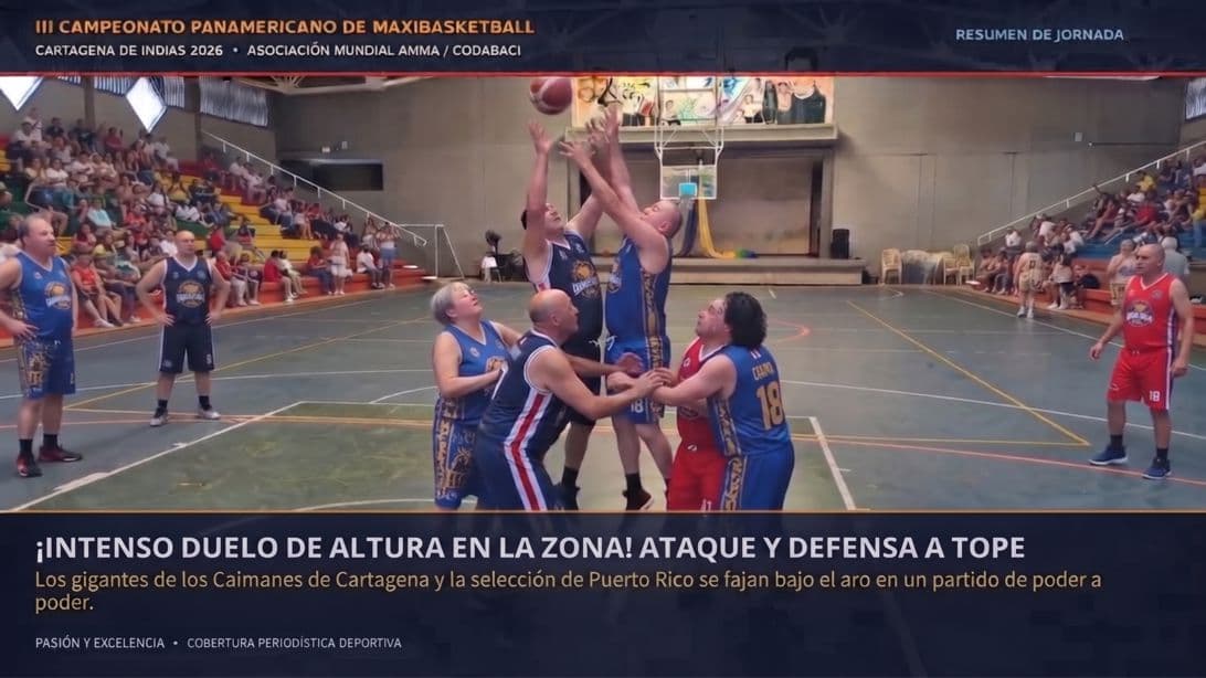 Intensidad y cátedra de baloncesto en la segunda jornada del III Panamericano de Maxibasketball en Cartagena